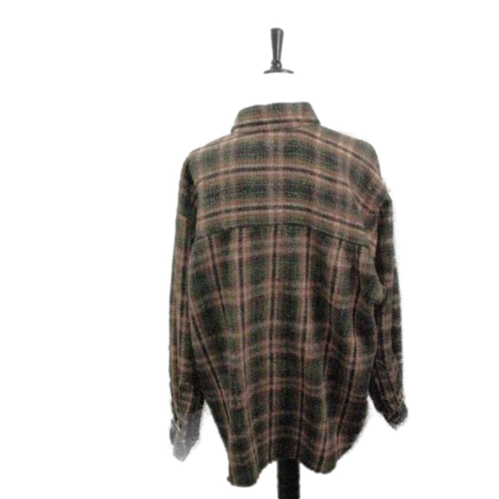 Earth Ragz Oversized Warm Button Front Plaid Shacket Size Large - Picture 3 of 4